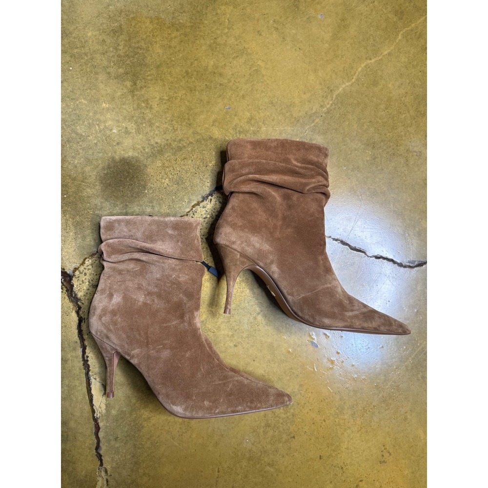 NWT 100% Genuine Suede Pointed Toe Stiletto Heel Slouch Boots Women 7 $158 - Picture 8 of 8